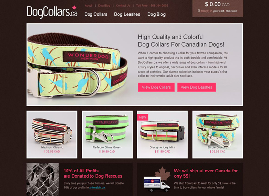 Dog-collars in 35 Beautiful E-Commerce Websites
