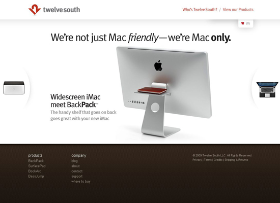 Twelve-south in 35 Beautiful E-Commerce Websites